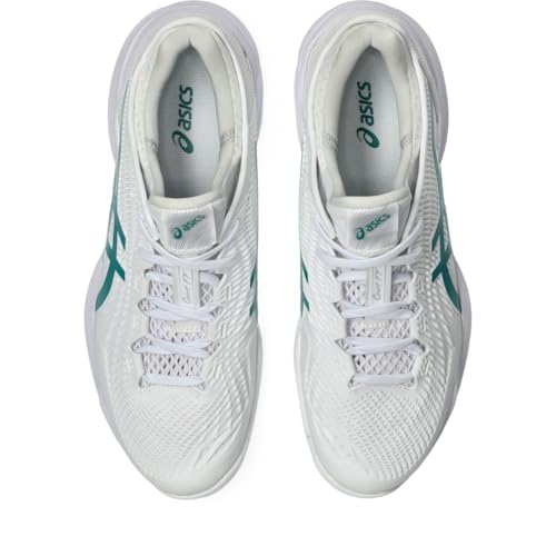 ASICS Men's Court FF 3 Tennis Shoes, 12.5, White/Pitch Green