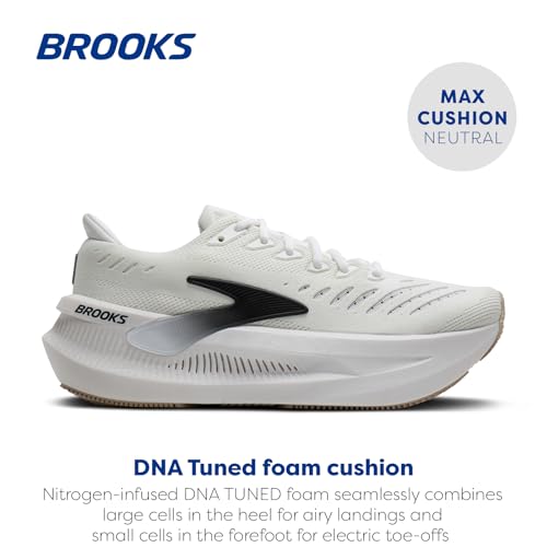 Brooks Men’s Glycerin Max 2 Neutral Running & Walking Shoe - White/Black/Chateau Gray - 9 Medium