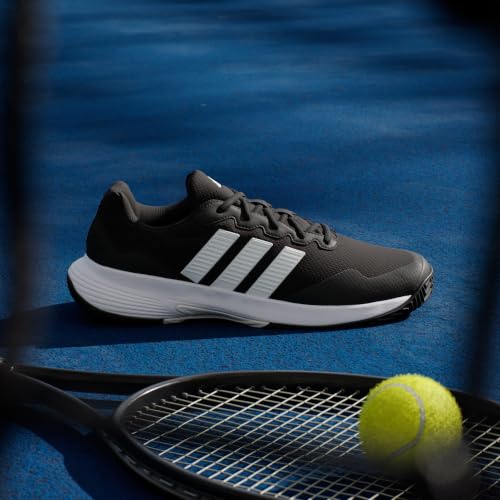 adidas Men's Gamecourt 2 M, Black/White/Silver Metallic, 13