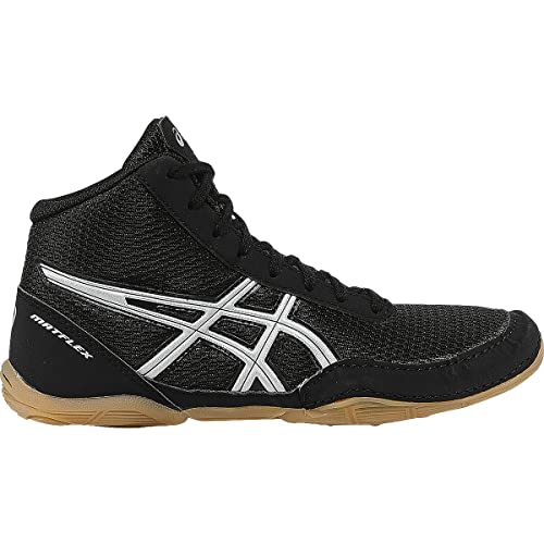 ASICS Matflex 5 GS Wrestling Shoe (Little Kid/Big Kid), Black/Silver, 2 M US Little Kid