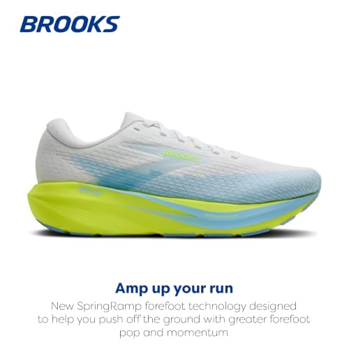 Brooks Women’s Ghost Amp Neutral Running Shoe - White/Blue/Nightlife - 8 Medium