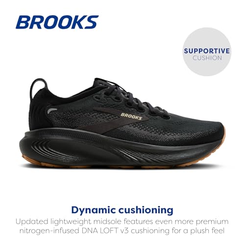 Brooks Men’s Adrenaline GTS 25 Supportive Running & Walking Shoe - Black/Biscuit - 11 Medium