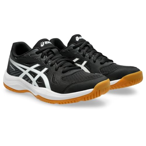ASICS Women's Upcourt 6 Volleyball Shoes, 9, Black/White