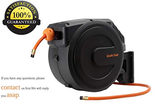 Giraffe Tools Retractable Air Hose Reel Enclosed with 3/8" x 50 ft, 300 PSI