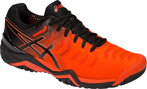 ASICS Gel-Resolution 7 Men's Tennis Shoe, Cherry Tomato/Black, 7 D US