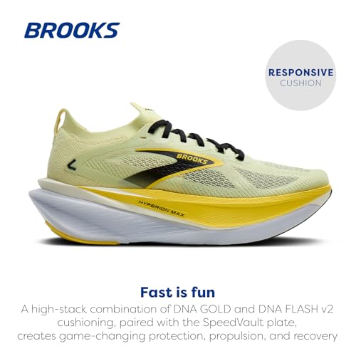 Brooks Men's Hyperion Max 3 Neutral Running Shoe - Luminary/Cyber Yellow/Black - 9 Medium