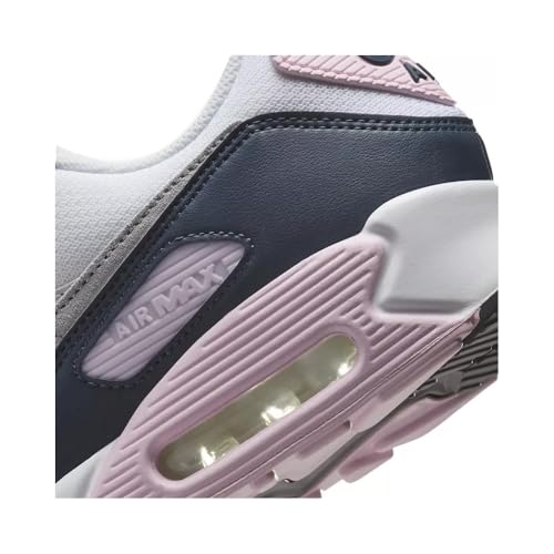 Nike Air Max 90 Men's Shoes (DM0029-106, White/Pink Foam/Armory Navy/Wolf Grey) Size 9.5
