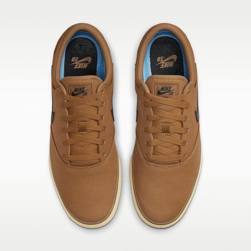 Nike SB Chron 2 Canvas Skateboarding Shoes (Ale Brown/Ale Brown/Black Light Brown/Black) Size 9.5
