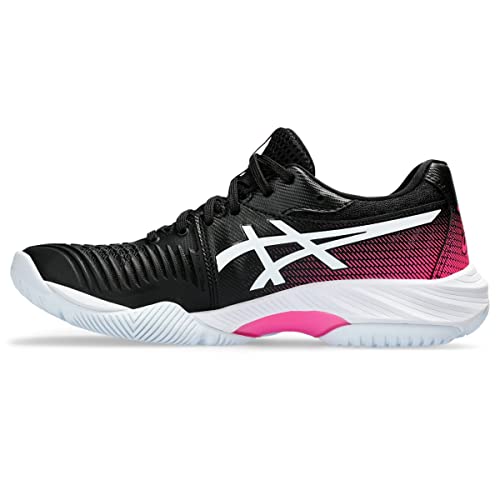 ASICS Women's Netburner Ballistic FlyteFoam 3 Volleyball Shoes, 9, Black/HOT Pink
