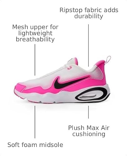 Nike Big Kid's Air Max Nova Shoes, White/Black-Laser Fuchsia, 5.5Y