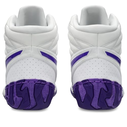 ASICS Men's Aggressor 6 Wrestling Shoes, 6.5, White/Radiant Amethyst