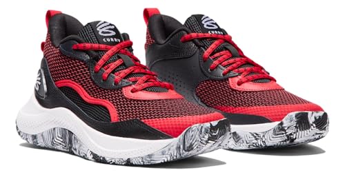 Under Armour Unisex-Child Grade School Curry 3z 24 (Black/Red/White, US Footwear Size System, Big Kid, Numeric, Medium, 6)