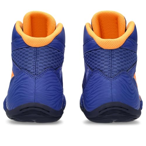 ASICS Kid's Matflex 7 Grade School Wrestling Shoes, 5.5, Dark Cobalt/Orange POP