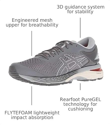 ASICS Women's Gel-Kayano 25 Running Shoes, Carbon/Mid Grey, 6.5 Medium US