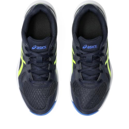 ASICS Kid's Upcourt 6 Grade School Volleyball Shoes, 1, Midnight/Safety Yellow