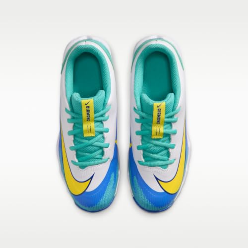 Nike Diamond Clutch Big Kids' Baseball Cleats (Washed Teal/Light Racer Blue/Old Royal/Sonic Yellow) Size 5.5