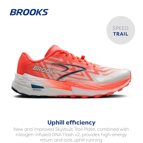 Brooks Women's Catamount 4 Speed Trail Running Shoe - Bit of Blue/Flame/Legion Blue - 9.5 Medium