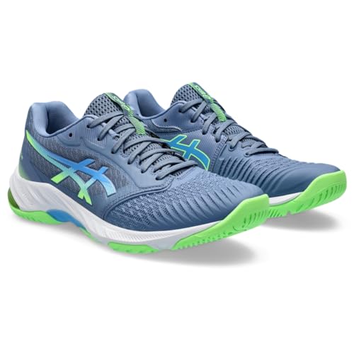 ASICS Men's Netburner Ballistic FlyteFoam 3 Volleyball Shoe, 8, Denim Blue/Waterscape