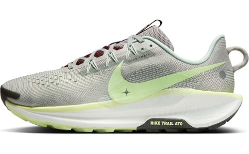 Nike Pegasus Trail 5 Men's Trail Running Shoes (DV3864-004, Light Silver/College Grey/Dark Team Red/Barely Volt) Size 9
