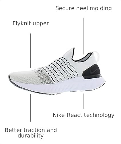 Nike Men's React Phantom Flyknit 2 Running Shoes White | Gray Size 9.5