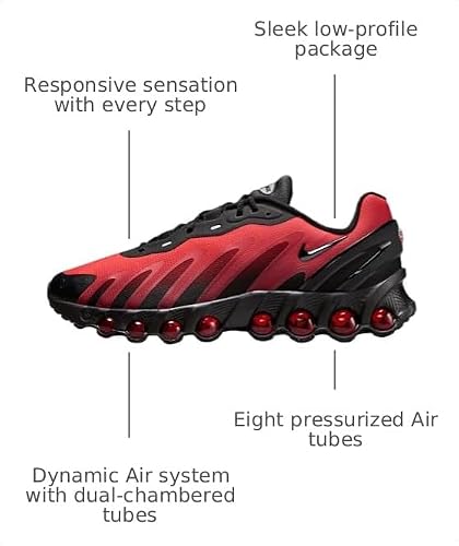 Nike Air Max Dn8 Men's Shoes (FQ7860-008, Black/Gym Red/Bright Crimson/Black) Size 10.5