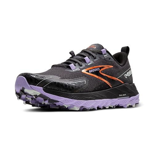 Brooks Women’s Cascadia 18 Mountain Trail Running Shoe - Ebony/Sweet Lavender/Copper - 8.5 Medium