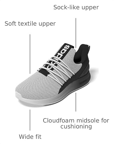 Adidas Men's Lite Racer Adapt 7.0, White/Black/White, 10.5