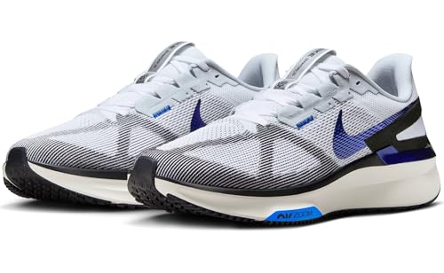 Nike Structure 25 Men's Road Running Shoes (HV5222-100, White/Black/Sail/Photo Blue) Size 11.5
