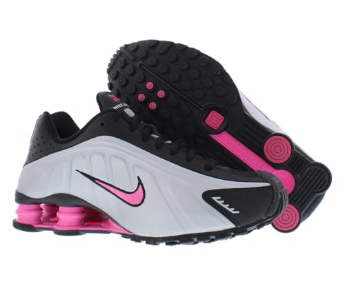 Nike Shox R4 Big Kids' Shoes (Black/Pinksicle/Metallic Silver) Size 5.5