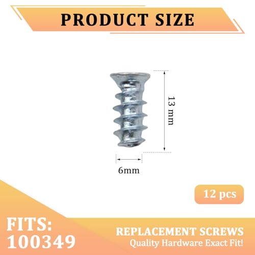 12 PCS Drawer Pull Screws, Furniture Cam Lock Fasteners, IKEA Screw Replacement, Wine Cabinet Accessories Screws for Wardrobes and Bed Frames, Drawer Screw with IKEA Part 100349