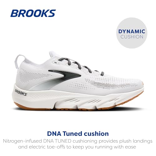 Brooks Men’s Glycerin Flex Neutral Running & Walking Shoe - White/Black/Gum - 11 Medium