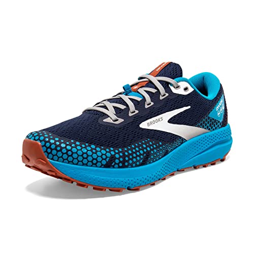 Brooks Men’s Divide 3 Trail Running Shoe - Peacoat/Atomic Blue/Rooibos - 8 Medium