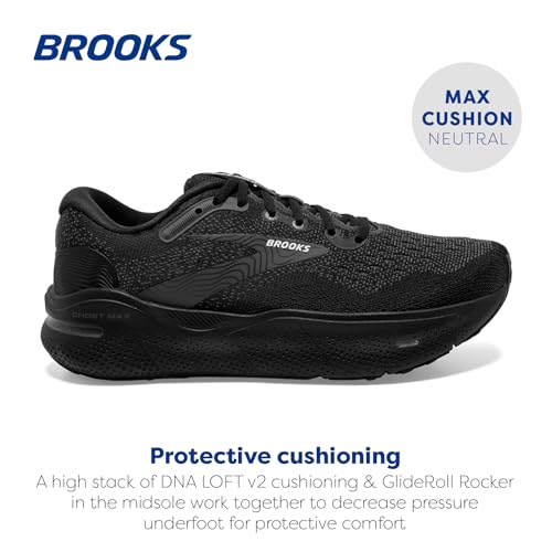 Brooks Women’s Ghost Max Cushion Neutral Running & Walking Shoe - Black/Black/Ebony - 11 Medium