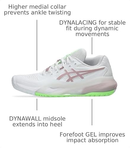 ASICS Women's Gel-Resolution X Tennis Shoes, 9, White/MORGANITE