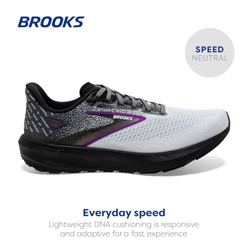 Brooks Launch 10 Black/White/Violet 8.5 B (M)