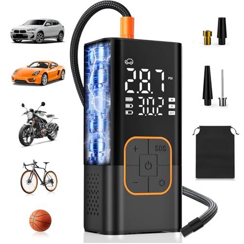 SFGSUP Tire Inflator Portable Air Compressor, Cordless Car&Bike Tyre Pump