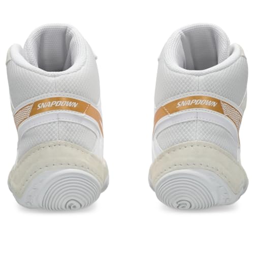 ASICS Men's Snapdown 4 Wrestling Shoes, 9.5, White/Pure Gold