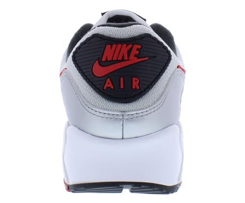 Nike Air Max 90 Men's Trainers Sneakers Fashion Shoes DX4233 (Photon Dust/Metallic Silver/Black/University Red 001) UK8 (EU42.5)