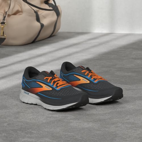 Brooks Men’s Trace 2 Neutral Running Shoe - Black/Classic Blue/Orange - 11.5 Medium