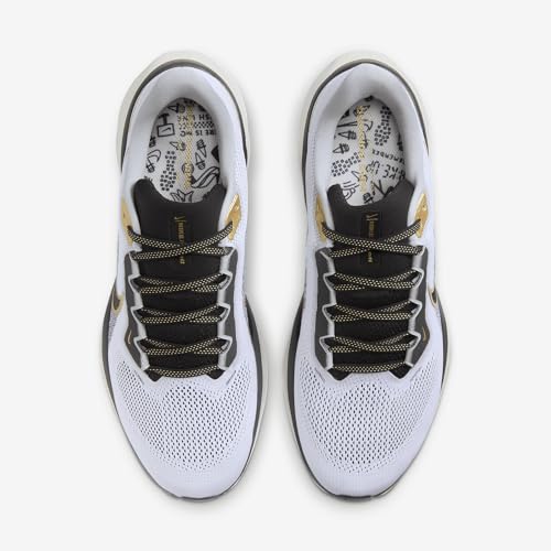 Nike Zoom Pegasus 41 Men's Road-Running Shoes (HQ3220-100, White/Metallic Gold/Light Smoke Grey/Black) Size 8