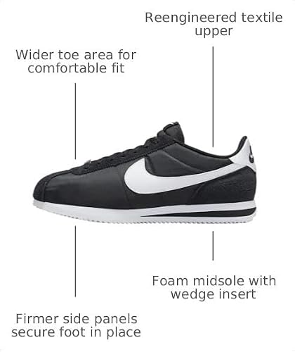 Nike Cortez Textile Men's Shoes (HF0263-001, Black/White) Size 7.5