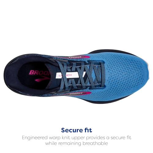 Brooks Women’s Launch 10 Neutral Running Shoe - Peacoat/Marina Blue/Pink Glo - 7.5 Medium