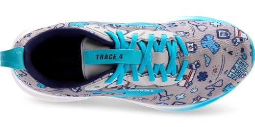 Brooks Women’s Trace 4 Neutral Running Shoe - Grey/Blue/Red - 5 Medium