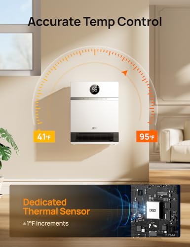 DREO Smart Electric Wall Heater for Indoor Use, Works with Alexa,Large Room