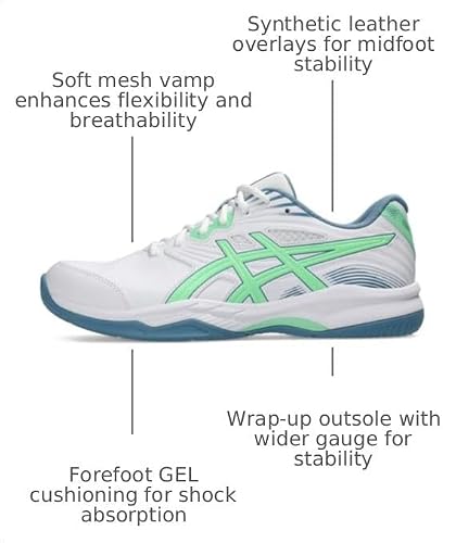 ASICS Men's Gel-RENMA 2 Pickleball Shoes, 8.5, White/Menthol