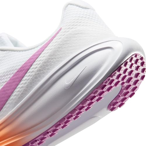 Nike Women's Revolution 8 Road Running Shoes, White/Light Magenta-Orange Pulse, 7
