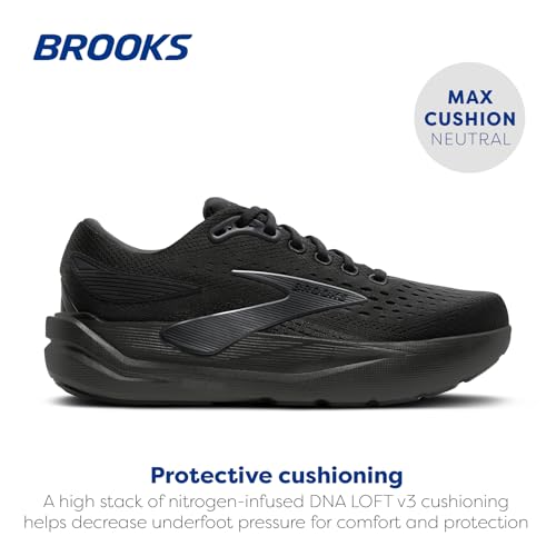 Brooks Men’s Ghost Max 3 Neutral Running & Walking Shoe - Black/Black/Ebony - 11 Medium