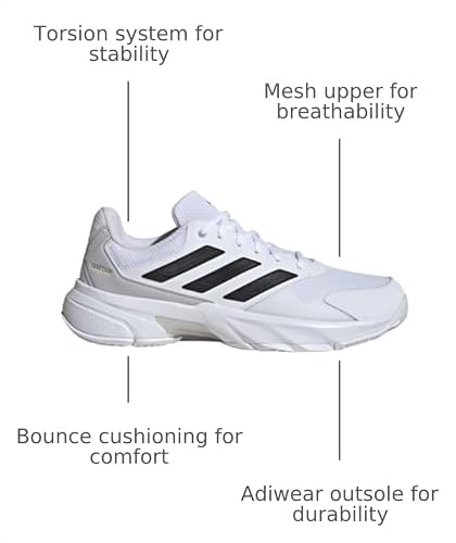 Adidas Men's CourtJam Control 3, White/Black/Grey, 11