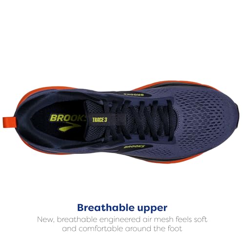 Brooks Men’s Trace 3 Neutral Running Shoe - Iris/Red Orange/Sulphur - 10 Medium