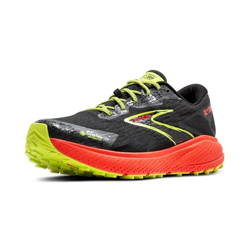 Brooks Men’s Divide 5 GTX Waterproof Trail Running Shoe - Black/Cherry/Lime - 14 Medium
